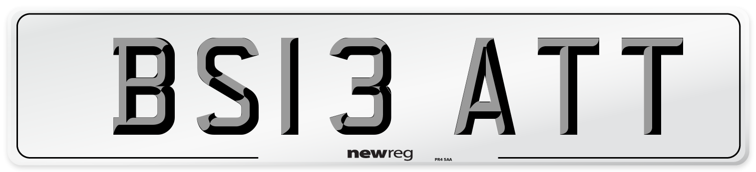 BS13 ATT Number Plate from New Reg